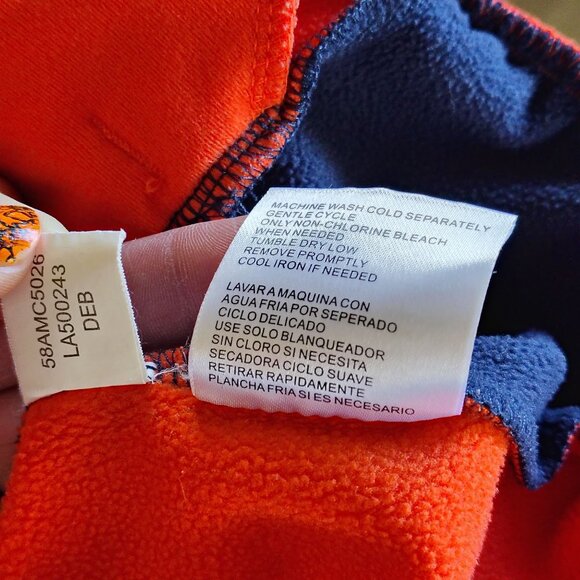 Denver Broncos Half-Zip Pullover Jacket S Orange & Navy NFL Fleece Polyester - Picture 10 of 10